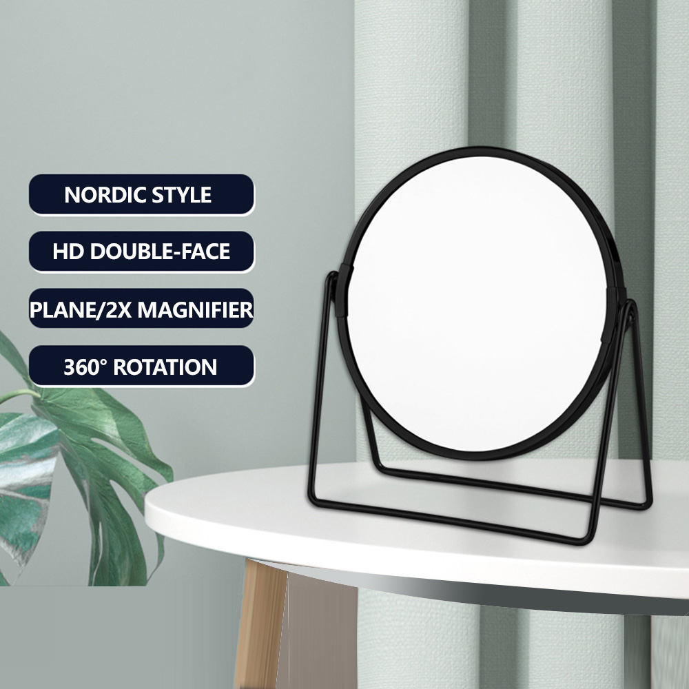 7in Makeup Mirror with Double-Face（Plane Mirror + 2X