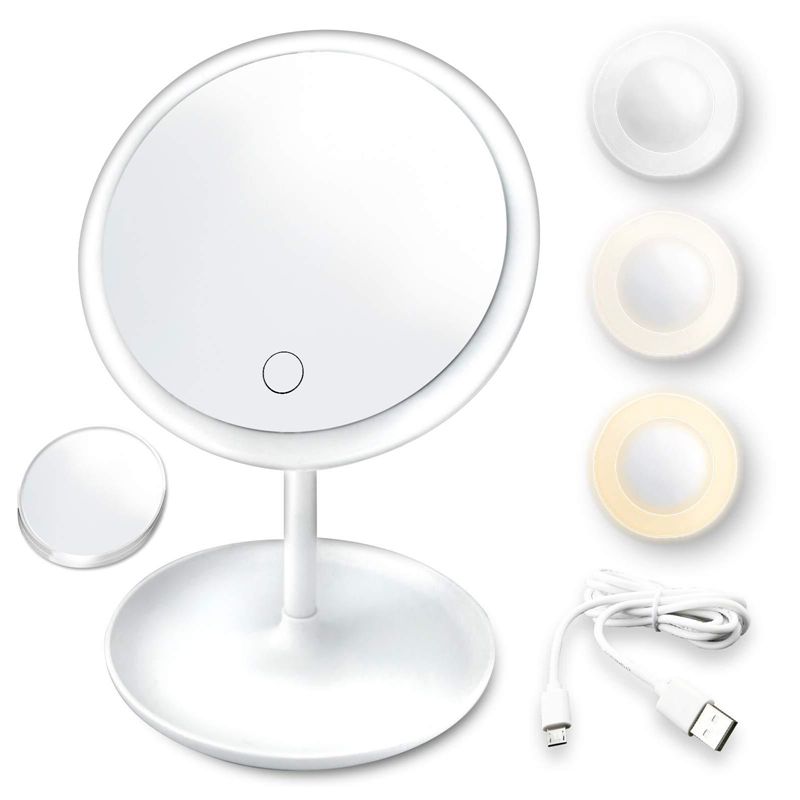 LED Makeup Mirror With Light Lamp With Storage Desktop