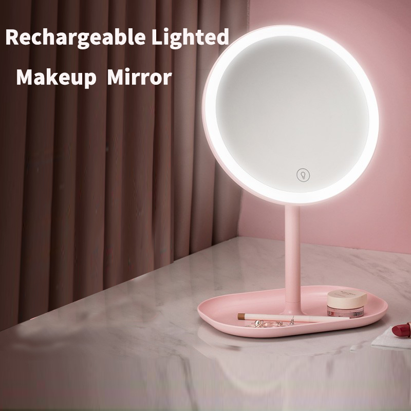 LED Makeup Mirror With LED Light Portable Storage Makeup