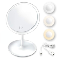 LED Makeup Mirror With Light Lamp With Storage Desktop
